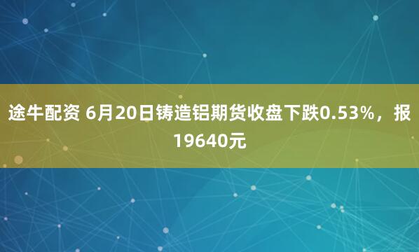 途牛配资 6月20日铸造铝期货收盘下跌0.53%，报19640元